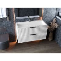 Тумба подвесная Status Aqua 100, с умывальником Aria Low 100