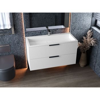 Тумба лакована, підвісна Status Aqua 100, під умивальник Aria Low 100