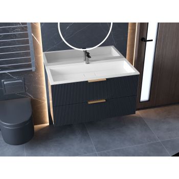 Тумба лакована, підвісна Status Aqua 100 Антрацит, під умивальник Aria Low 100