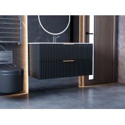 Тумба підвісна Status Aqua 100 Антрацит, з умивальником Magnat Low 100