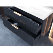 Тумба підвісна Status Aqua 100 Антрацит, з умивальником Magnat Low 100