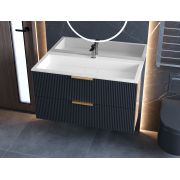 Тумба підвісна Status Aqua 100 Антрацит, з умивальником Aria Low 100