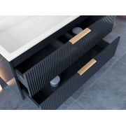 Тумба підвісна Status Aqua 100 Антрацит, з умивальником Magnat Low 100