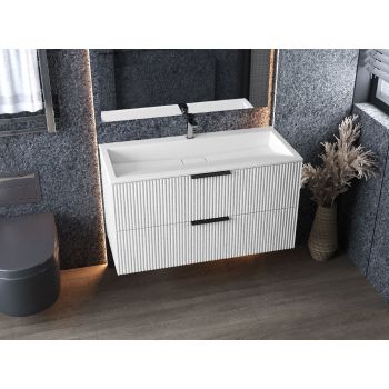 Тумба підвісна Status Aqua 100, з умивальником Magnat Low 100