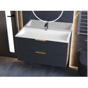 Тумба підвісна Status Aqua 100 Антрацит, з умивальником Magnat Low 100