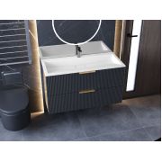 Тумба підвісна Status Aqua 100 Антрацит, з умивальником Magnat Low 100