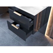 Тумба підвісна Status Aqua 50 Антрацит, з умивальником Deko Low 50