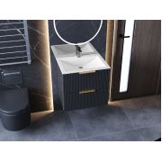 Тумба підвісна Status Aqua 50 Антрацит, з умивальником Brest Low 50