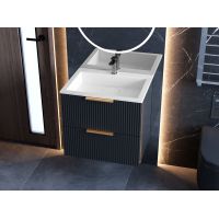 Тумба подвесная Status Aqua 60 Антрацит, с умывальником Aria Low 60