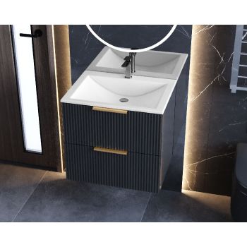 Тумба підвісна Status Aqua 60 Антрацит, з умивальником Brest Low 60