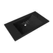 Тумба подвесная Status Aqua 80, с умывальником Aria Low 80 Black