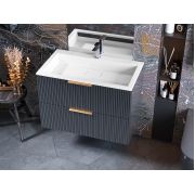 Тумба підвісна Status Aqua 80 Антрацит, з умивальником Aria Low 80