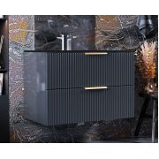 Тумба підвісна Status Aqua 80 Антрацит, з умивальником Aria Low 80 Black