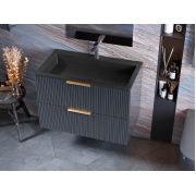 Тумба підвісна Status Aqua 80 Антрацит, з умивальником Aria Low 80 Black
