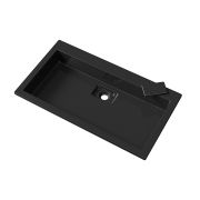 Тумба підвісна Status Aqua 80 Антрацит, з умивальником Aria Low 80 Black