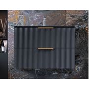 Тумба підвісна Status Aqua 80 Антрацит, з умивальником Aria Low 80 Black