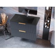 Тумба подвесная Status Aqua 80 Антрацит, с умывальником Neil Low 80 Black