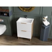 Тумба Status Florida 60 Дуб, с умывальником Aria Low 60