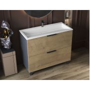Тумба Status Hartia 100 Дуб, с умывальником Magnat Low 100