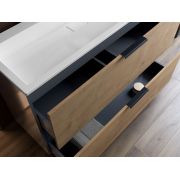 Тумба Status Hartia 120 Дуб, с умывальником Aria Low 120