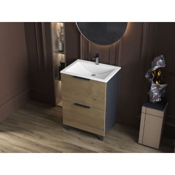 Тумба Status Hartia 50 Дуб, з умивальником Brest Low 50