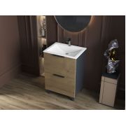 Тумба підлогова Status Hartia 60 Дуб, з умивальником Brest Low 60
