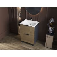 Тумба Status Hartia 60 Дуб, с умывальником Brest Low 60