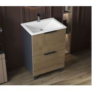 Тумба підлогова Status Hartia 60 Дуб, з умивальником Brest Low 60