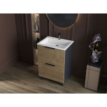 Тумба Status Hartia 60 Дуб, з умивальником Deko Low 60