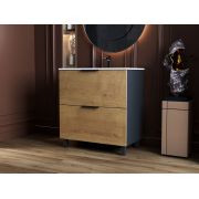 Тумба Status Hartia 80 Дуб, с умывальником Aria Low 80