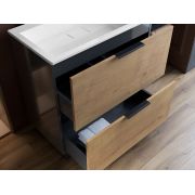 Тумба Status Hartia 80 Дуб, с умывальником Aria Low 80