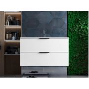 Тумба подвесная Status Juna 100, с умывальником Aria Low 100