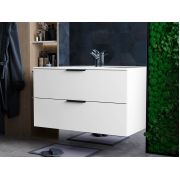 Тумба подвесная Status Juna 100, с умывальником Aria Low 100