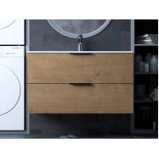 Тумба подвесная Status Juna 100 Дуб, с умывальником Aria Low 100