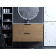 Тумба подвесная Status Juna 100 Дуб, с умывальником Aria Low 100