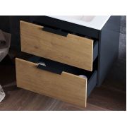 Тумба підвісна Status Juna 60 Дуб, з умивальником Aria Low 60