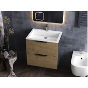 Тумба подвесная Status Juna 50 Дуб, с умывальником Deko Low 50