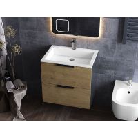Тумба подвесная Status Juna 50 Дуб, с умывальником Deko Low 50