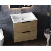 Тумба подвесная Status Juna 50 Дуб, с умывальником Deko Low 50