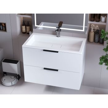 Тумба подвесная Status Juna 80, с умывальником Aria Low 80