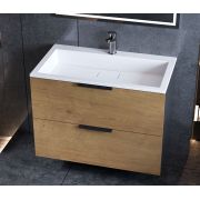 Тумба подвесная Status Juna 80 Дуб, с умывальником Aria Low 80