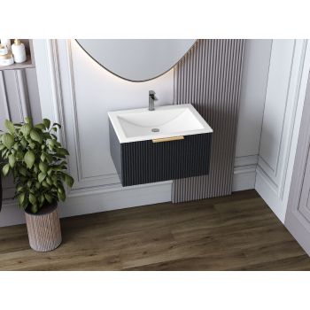 Тумба подвесная Status Vista 60 Антрацит, с умывальником Brest Low 60