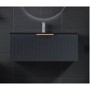 Тумба подвесная Status Vista 80 Антрацит, с умывальником Neil Low 80 Black