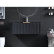 Тумба подвесная Status Vista 80 Антрацит, с умывальником Neil Low 80 Black