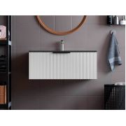 Тумба подвесная Status Vista 80, с умывальником Aria Low 80 Black