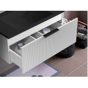 Тумба подвесная Status Vista 80, с умывальником Aria Low 80 Black