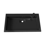 Тумба подвесная Status Vista 80, с умывальником Aria Low 80 Black