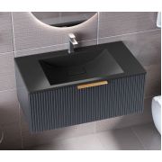 Тумба подвесная Status Vista 80 Антрацит, с умывальником Neil Low 80 Black