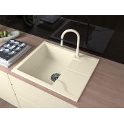 Гранитная кухонная мойка Lexona Granta 60 бежевая со смесителем