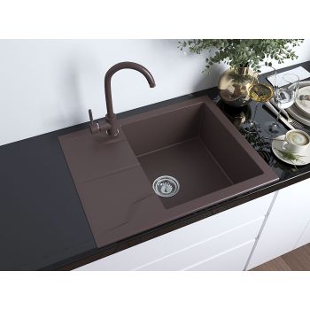 Гранитная кухонная мойка Lexona Granta 60 коричневая 278